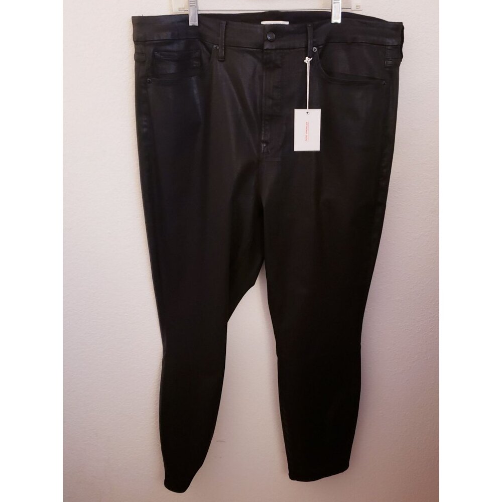 Good American Black Coated Skinny Jeans Size 22 NWT